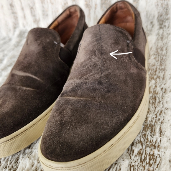 Frye "Ivy" Slip On Sneaker Shoes Gray Grey Suede Leather | Women's Size 9.5 - Picture 4 of 12